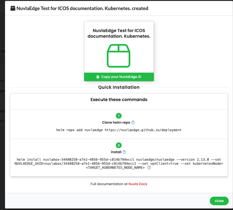 Nuvlaedge UI kubernetes created